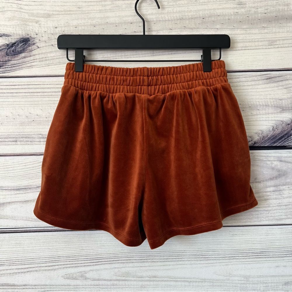 Forever 21 Velour Burnt Orange Soft Comfy High Waist Shorts - Picture 6 of 9